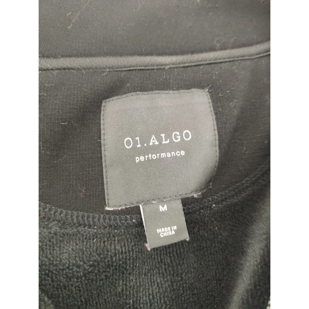 01. Algo Sweater Mens M Black Quarter Zip Performance Stretch Golf Pullover
